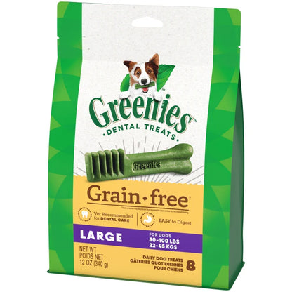 [Greenies][GREENIES Grain Free Large Dental Treats, 8 Count][Image Center Right (3/4 Angle)]