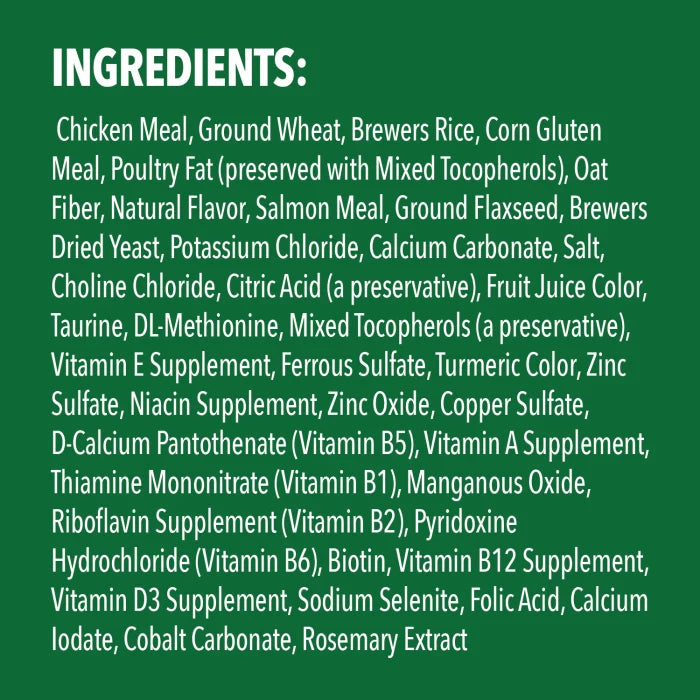 [Greenies][FELINE GREENIES Savory Salmon Flavored Dental Treats, Mega Size][Ingredients Image]