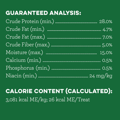 [Greenies][GREENIES Sweet Potato Flavored TEENIE Dental Treats, 43 Count][Nutrition Grid/Guaranteed Analysis Image]