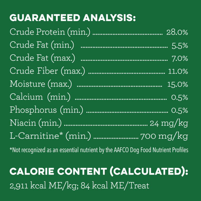[Greenies][GREENIES Weight Management Regular Dental Treats, 27 Count][Nutrition Grid/Guaranteed Analysis Image]