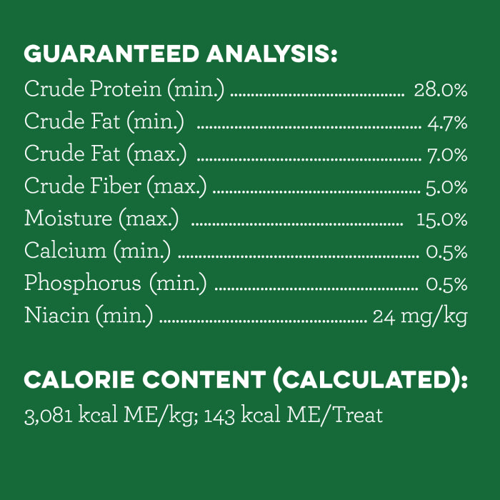 [Greenies][GREENIES Sweet Potato Flavored Large Dental Treats, 8 Count][Nutrition Grid/Guaranteed Analysis Image]
