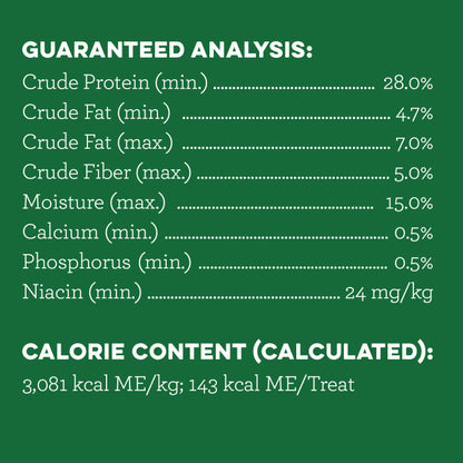 [Greenies][GREENIES Sweet Potato Flavored Large Dental Treats, 8 Count][Nutrition Grid/Guaranteed Analysis Image]