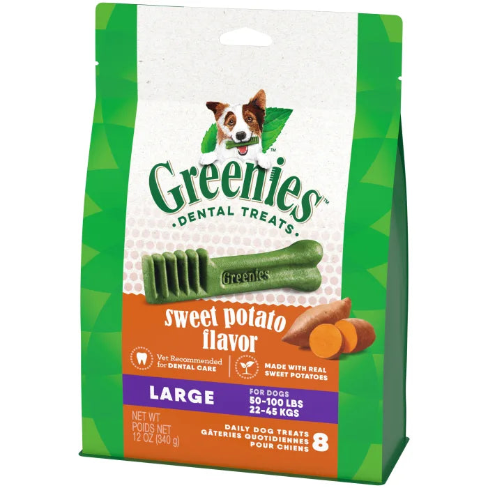 GREENIES Large Natural Dog Dental Treats Sweet Potato Flavor 12