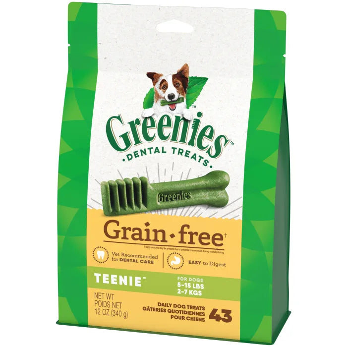 [Greenies][GREENIES Grain Free TEENIE Dental Treats, 43 Count][Image Center Right (3/4 Angle)]