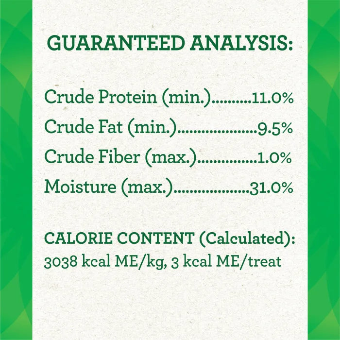 [Greenies][FELINE GREENIES Chicken Flavored Pill Pockets, 45 Count][Nutrition Grid/Guaranteed Analysis Image]