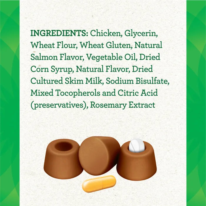 [Greenies][FELINE GREENIES Salmon Flavored Pill Pockets, 45 Count][Ingredients Image]