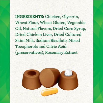 FELINE GREENIES PILL POCKETS for Cats Natural Soft Cat Treats Chicken Flavor 1.6 oz. Pack 45 Treats