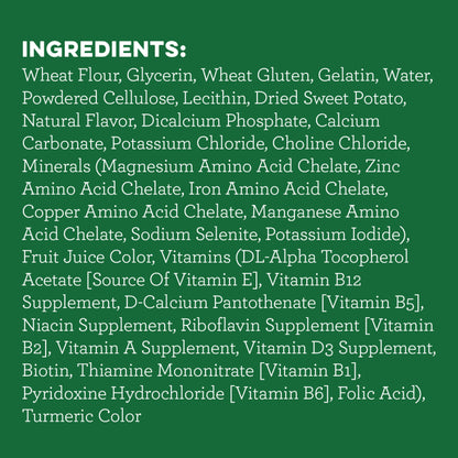 [Greenies][GREENIES Sweet Potato Flavored Regular Dental Treats, 12 Count][Ingredients Image]