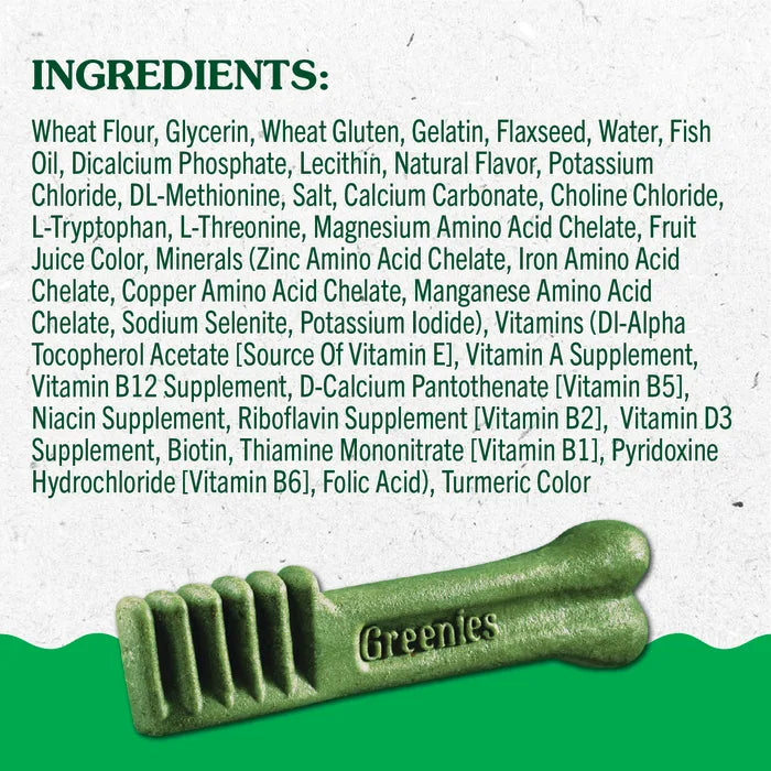 [Greenies][GREENIES Puppy Petite Dental Treats, 20 Count][Ingredients Image]