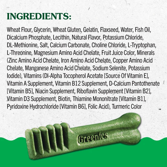 [Greenies][GREENIES Puppy Regular Dental Treats, 12 Count][Ingredients Image]