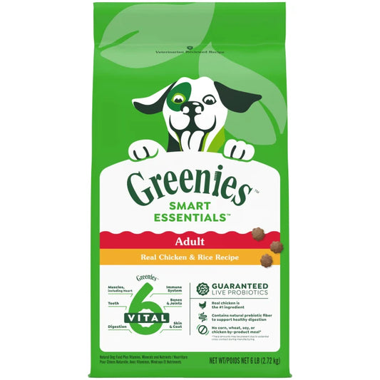 [Greenies][Greenies Smart Essentials Adult High Protein Dry Dog Food Real Chicken & Rice Recipe, 6 lb. Bag][Main Image (Front)]