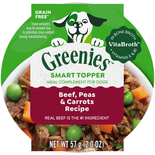 [Greenies][Greenies Smart Topper Wet Mix-In for Dogs, Beef, Peas & Carrots Recipe, 2 oz. Tray
][Main Image (Front)]
