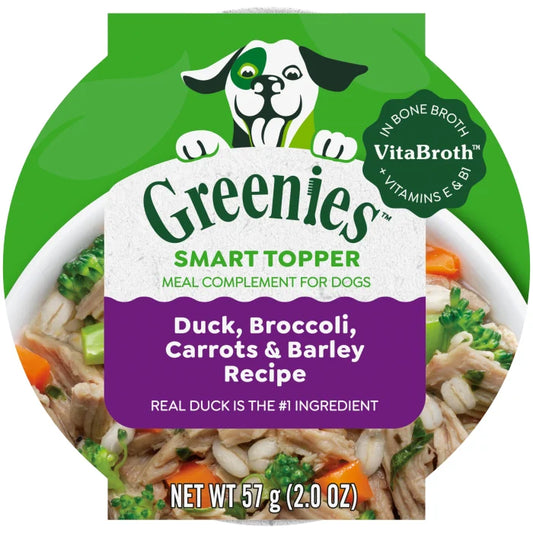 [Greenies][Greenies Smart Topper Wet Mix-In for Dogs, Duck, Broccoli, Carrots & Barley Recipe, 2 oz. Tray][Main Image (Front)]