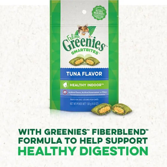 With Greenies fiberblend formula to help support healthy digestion