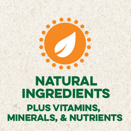 Natural ingredients plus vitamins, minerals and nutrients
