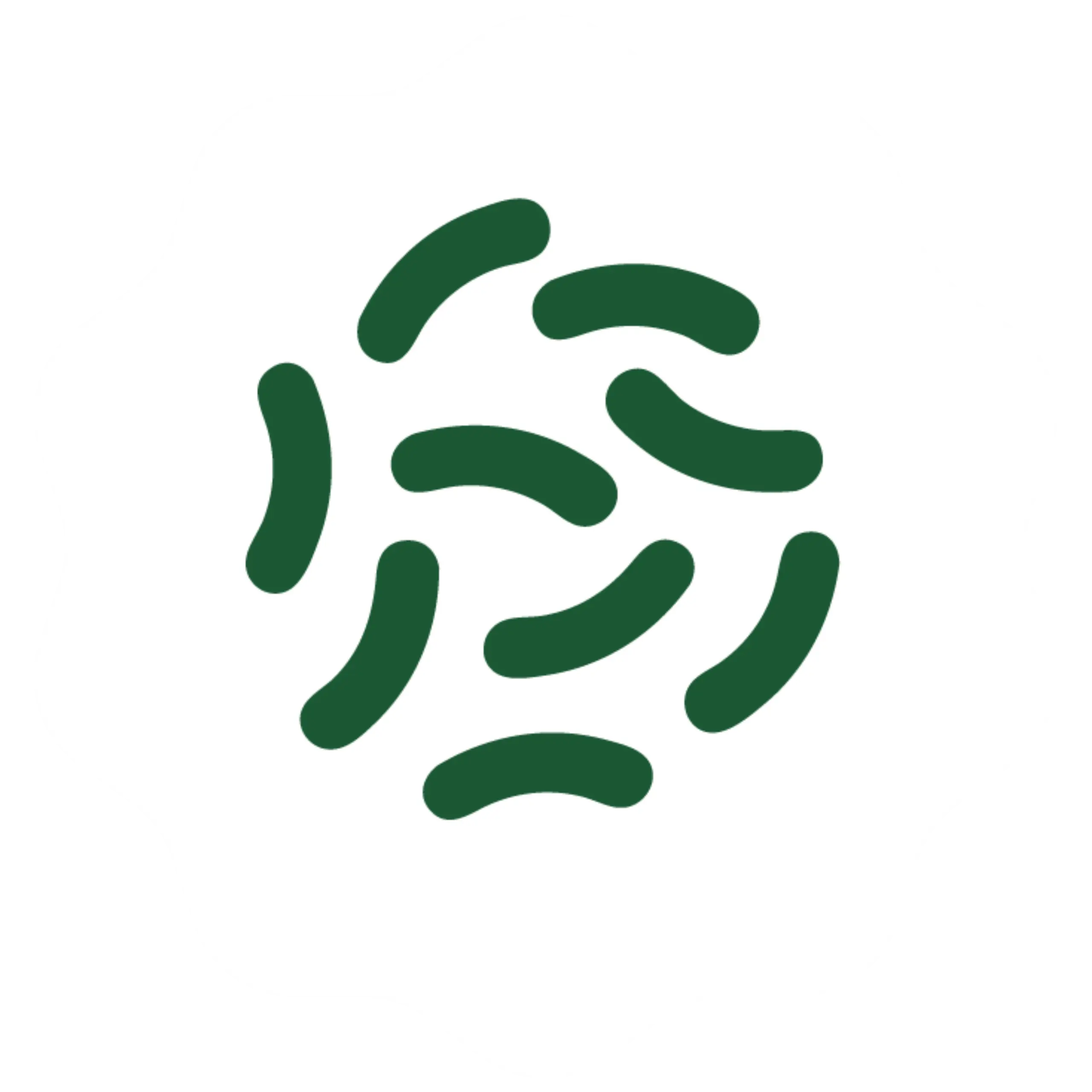  A white and green probiotics icon 