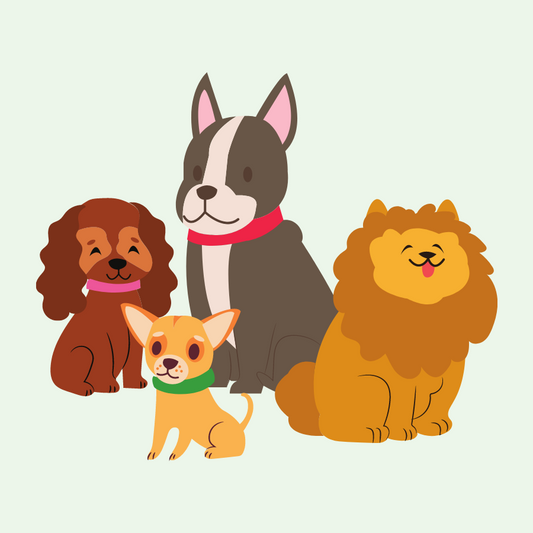 Group of dogs illustration