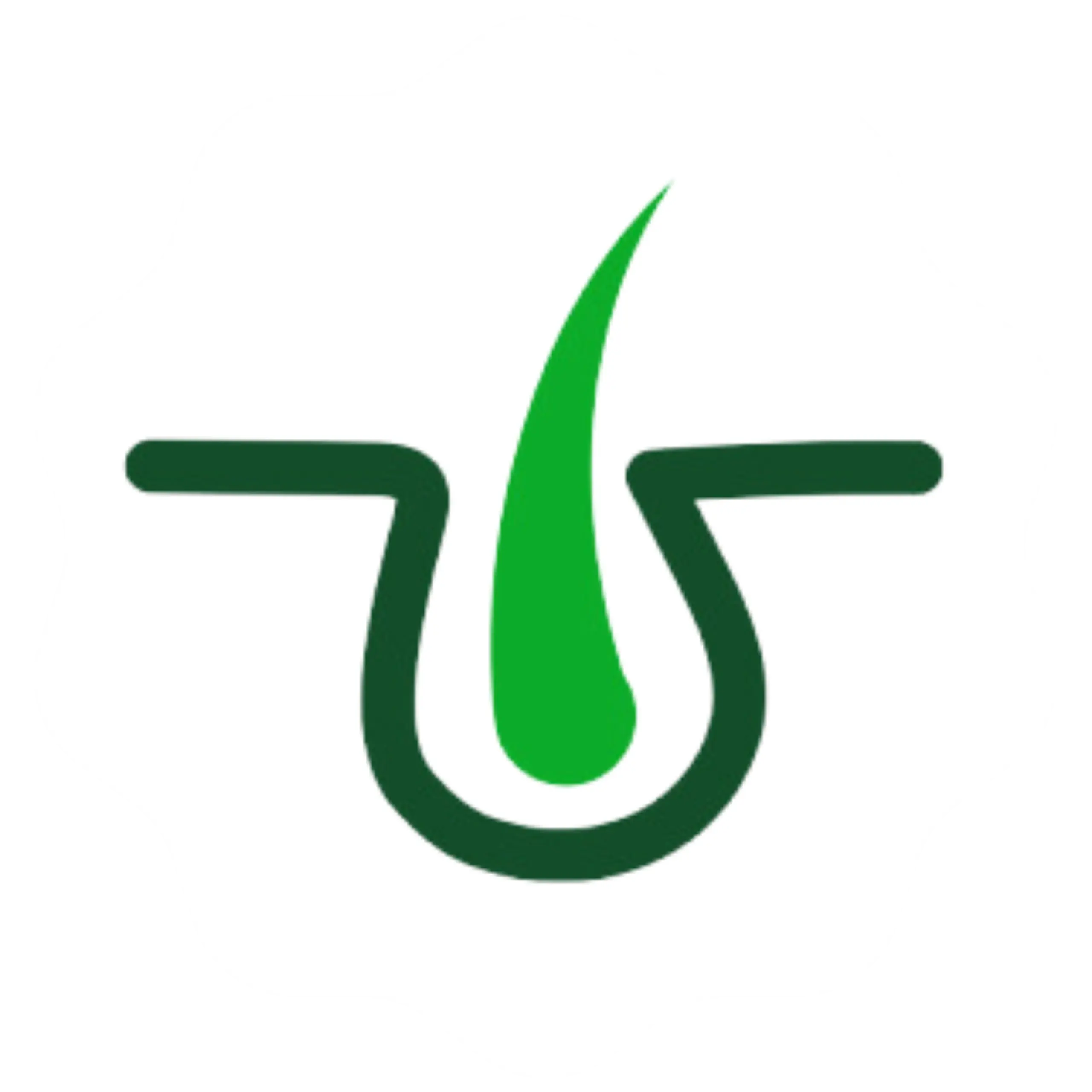 Logo featuring a stylized green and white emblem resembling a flame or a drop, set against a black background.