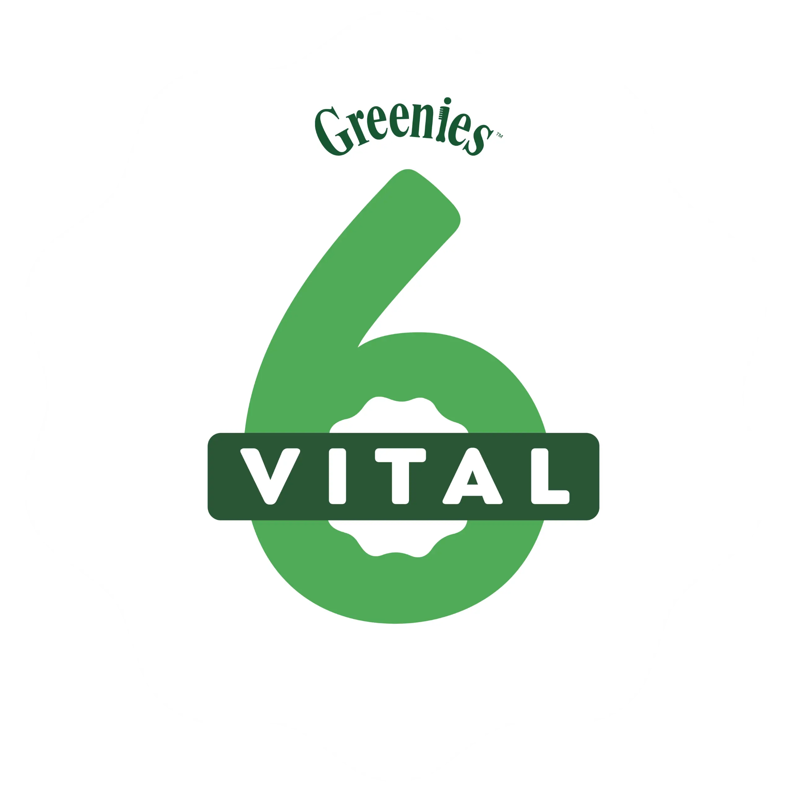 Logo of greenies featuring the number 6 in green with the word 