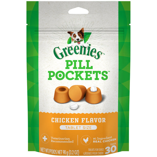 [Greenies][GREENIES Chicken Flavored Tablet Pill Pockets, 30 Count][Main Image (Front)]