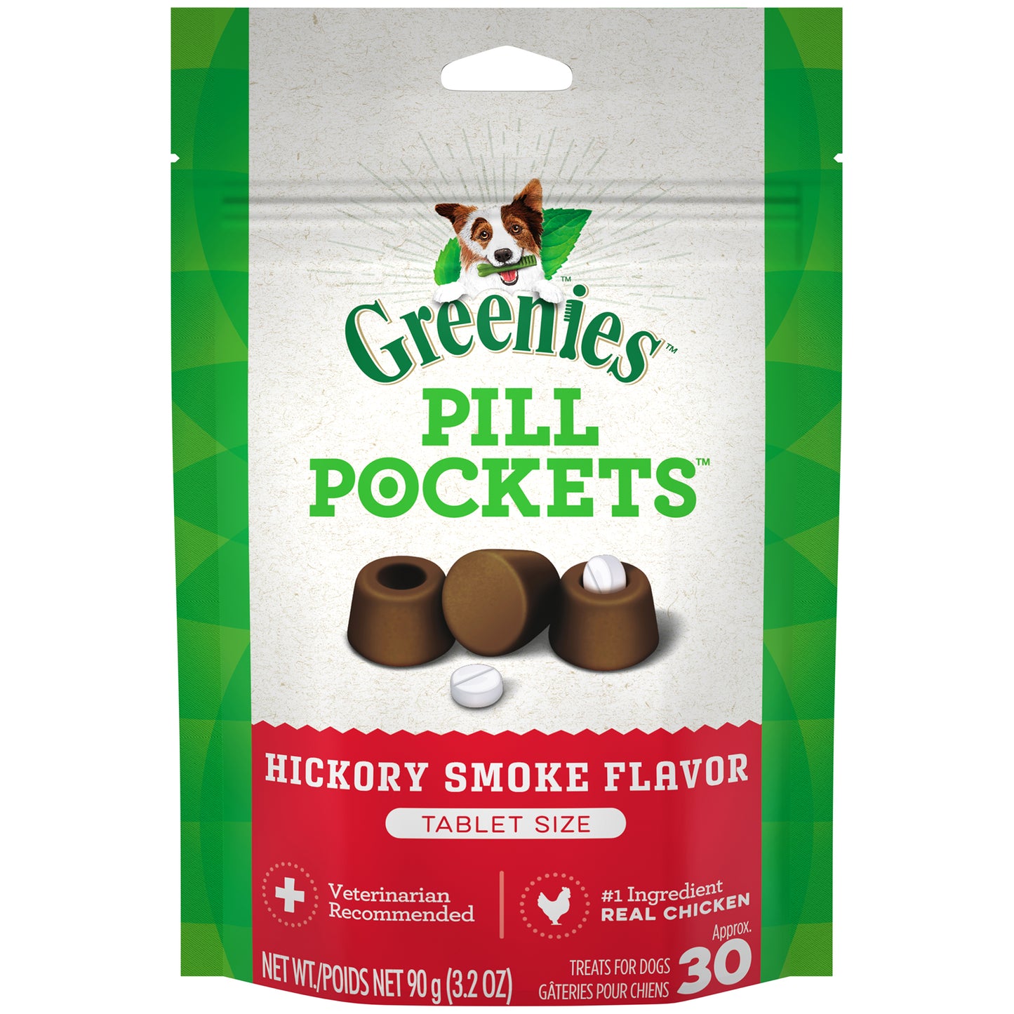 [Greenies][GREENIES Hickory Smoke Flavored Tablet Pill Pockets, 30 Count][Main Image (Front)]