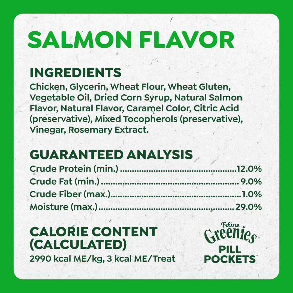 Feline PILL POCKETS Salmon Flavor Cat Treats ingredients image