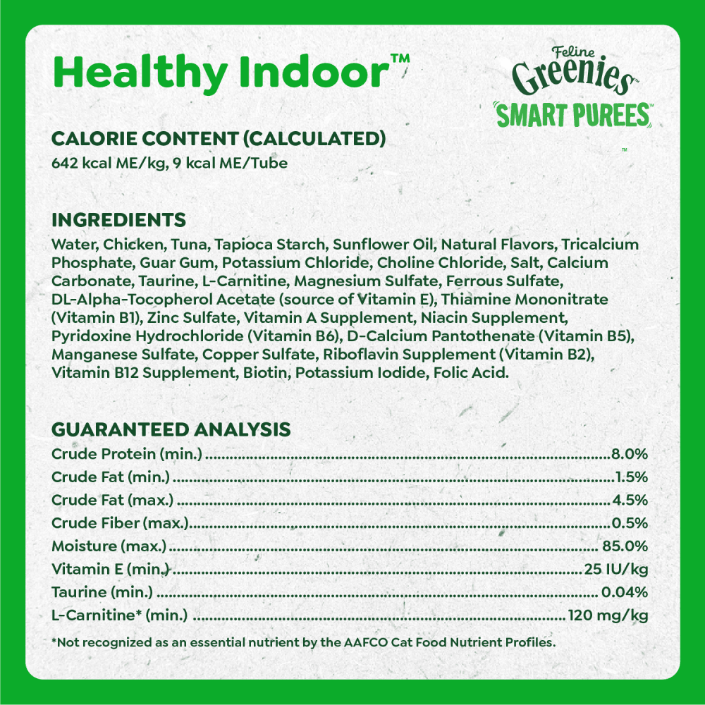 Smart Purees Lickable Cat Treats Healthy Indoor Chicken ingredients image
