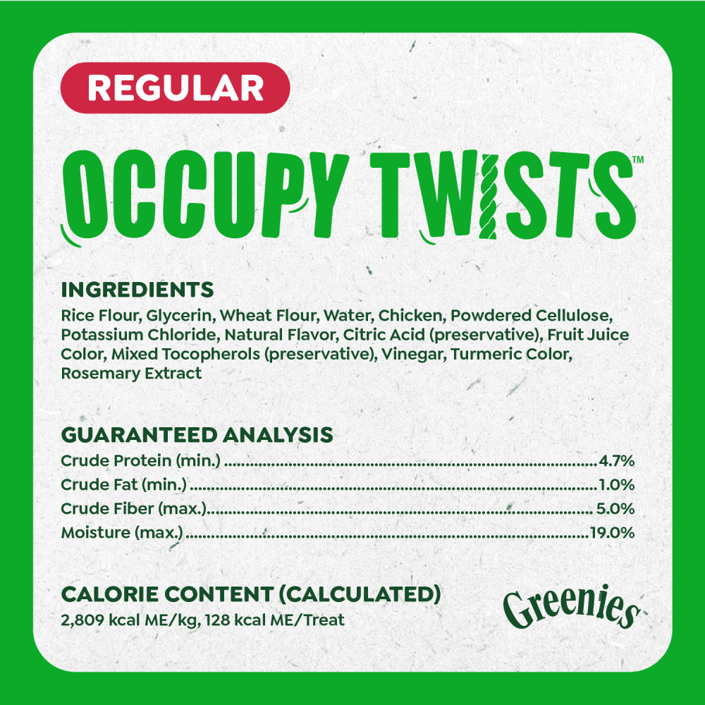 Occupy Twists Dog Treats Regular Size Chicken ingredients image