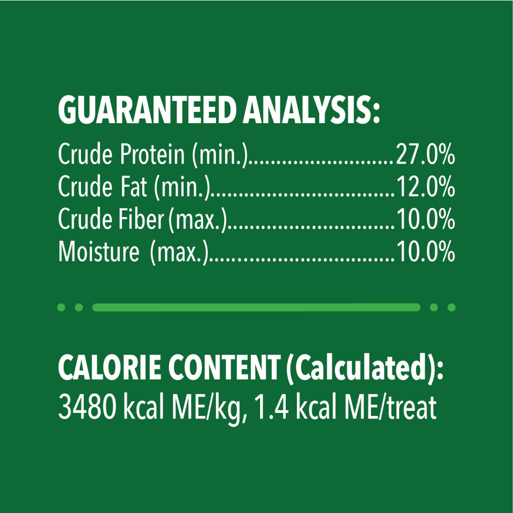 Feline Dental Catnip Flavor Cat Treats guaranteed analysis image