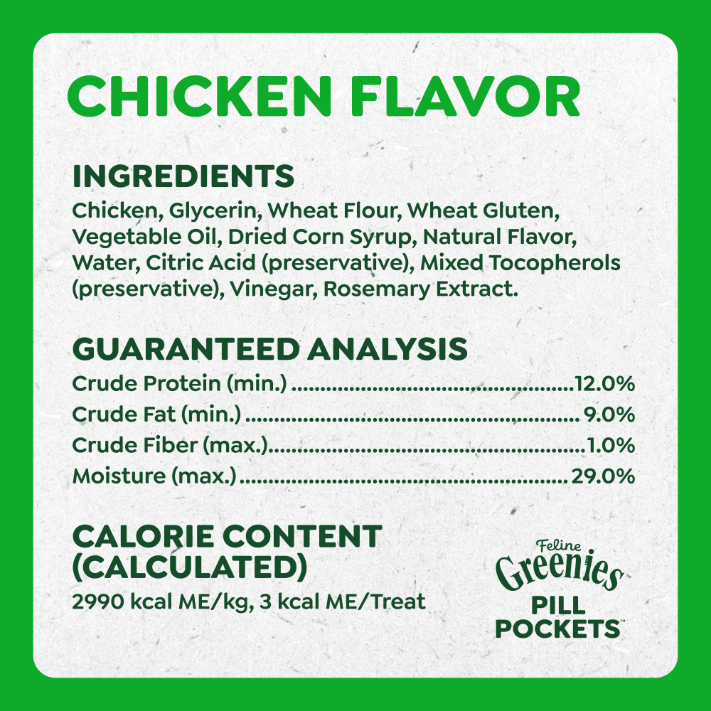 Feline PILL POCKETS Chicken Flavor Cat Treats ingredients image