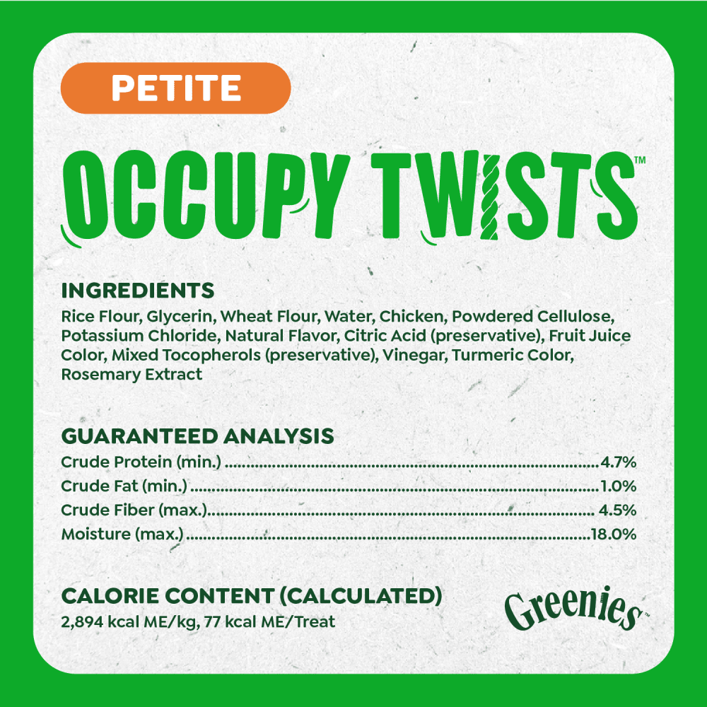 Occupy Twists Dog Treats Petite Size Chicken ingredients image