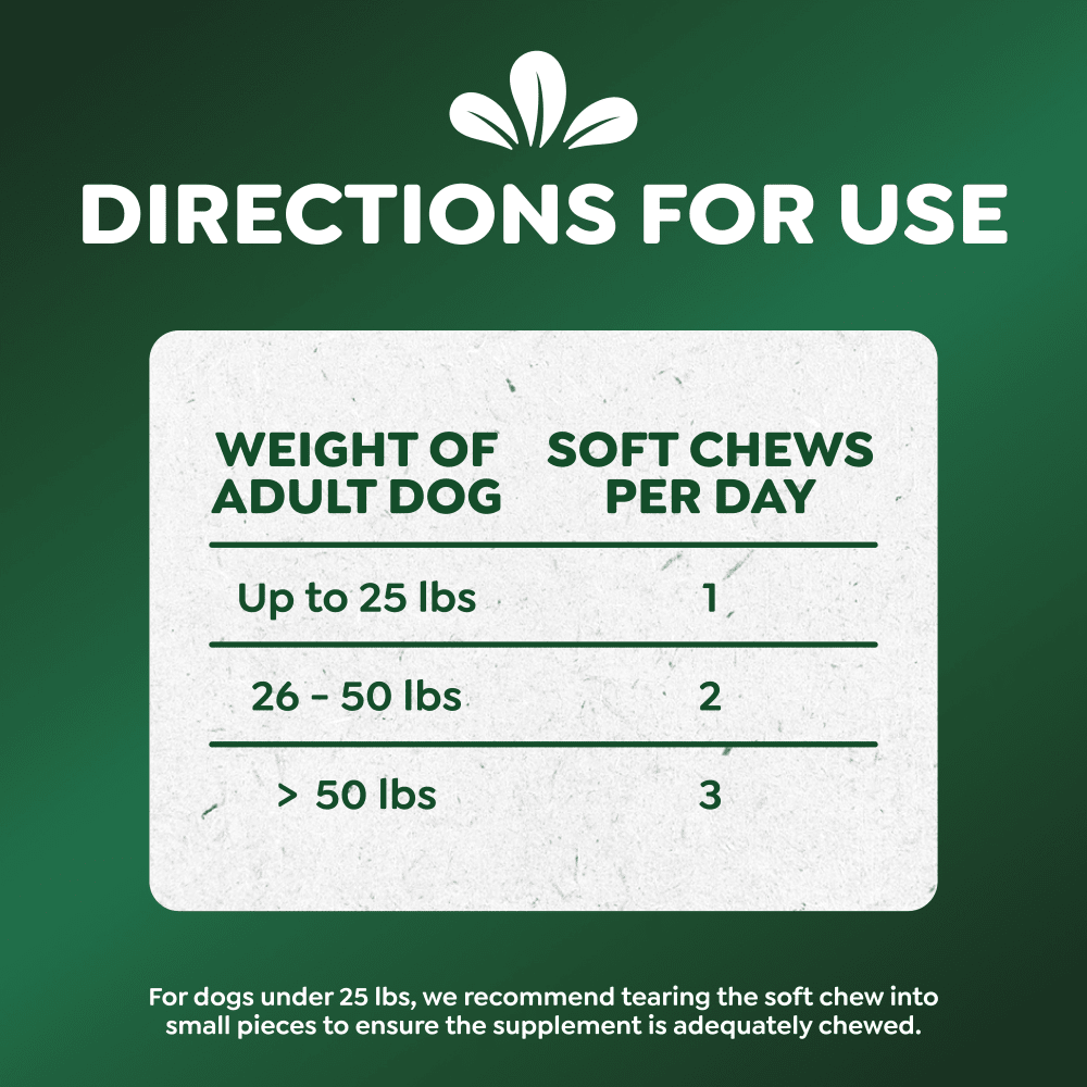 Allergy & Immune Support Supplements Dog Chews Peanut Butter feeding guidelines image