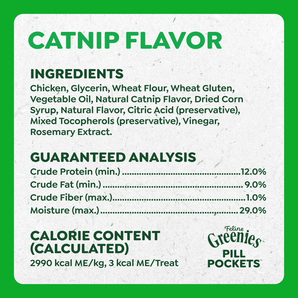 Feline PILL POCKETS Catnip Flavor Cat Treats ingredients image