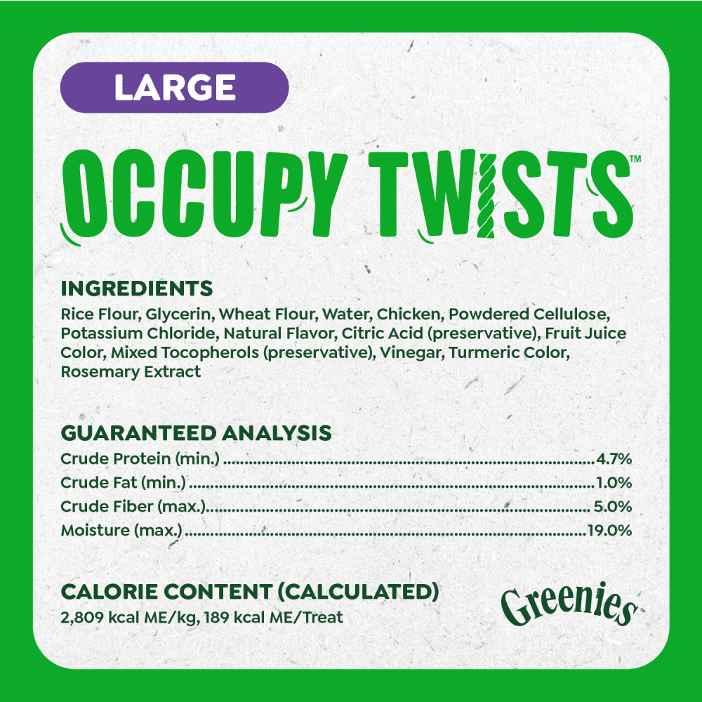 Occupy Twists Dog Treats Large Size Chicken ingredients image