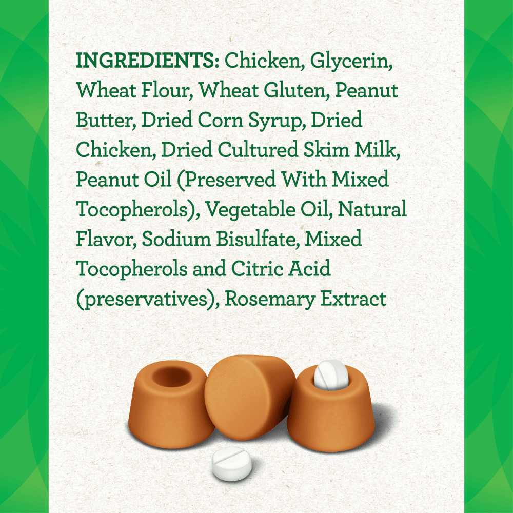 Pill Pockets for Dogs Soft Dog Treats Tablet Size Peanut Butter ingredients image